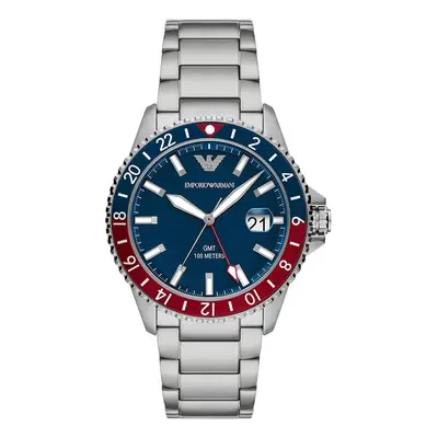 Emporio Armani zegarek Diver GMT męski kolor srebrny AR11590