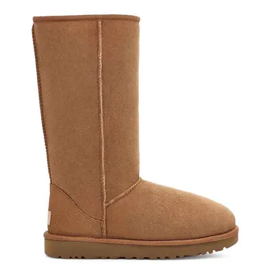 UGG śniegowce zamszowe W Classic Tall II damskie kolor brązowy 1016224