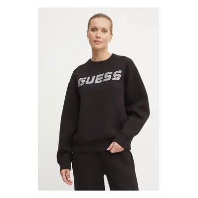 Guess bluza CECILIA damska kolor czarny z aplikacją V4BQ15 K7UW2