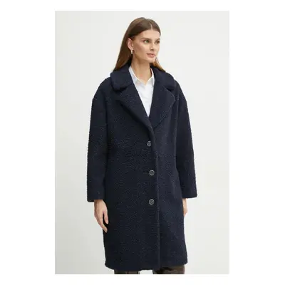 Guess płaszcz BERENICE damski kolor granatowy przejściowy oversize W4BL10 WGHS0