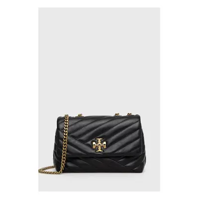 Tory Burch torebka skórzana Kira Chevron Small kolor czarny 90452.001