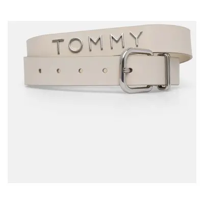 Tommy Jeans pasek skórzany damski kolor beżowy AW0AW16255