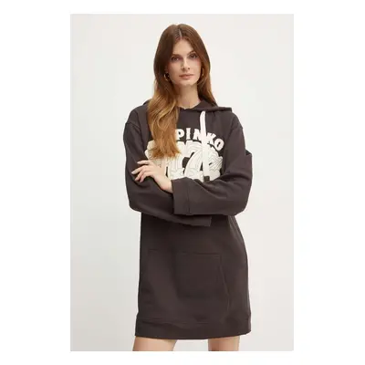 Pinko sukienka bawełniana kolor brązowy mini oversize 104110 A23X