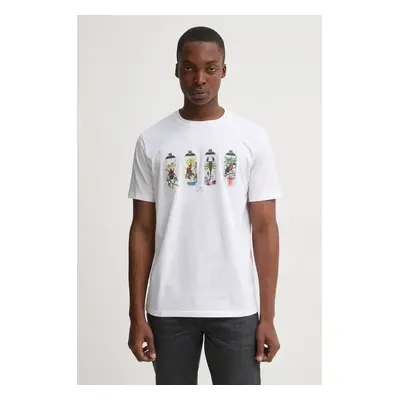 PS Paul Smith t-shirt bawełniany męski kolor biały z nadrukiem M2R.011R.PP5080