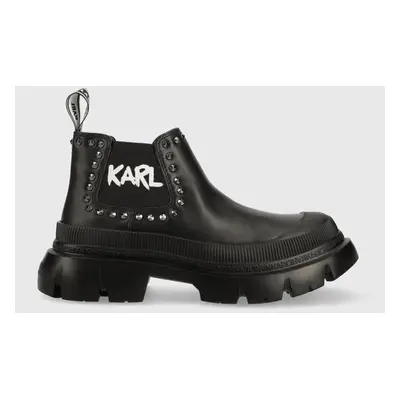 Karl Lagerfeld botki TREKKA MAX damskie kolor czarny na platformie KL43531