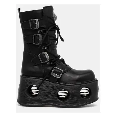 New Rock buty skórzane ITALI Y NOMADA NEGRO + SPACE MUELLES damskie kolor czarny na platformie M