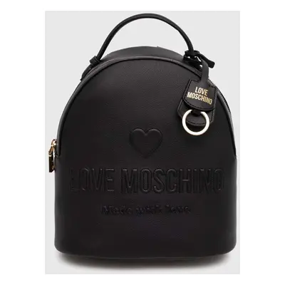 Love Moschino plecak skórzany damski kolor czarny mały gładki JC4116PP1LL1000A