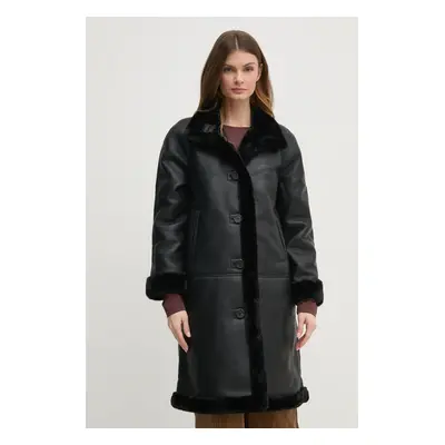 Pedro del Hierro płaszcz damski kolor czarny przejściowy oversize 7528338