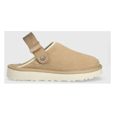 UGG kapcie zamszowe Goldencoast Clog kolor beżowy 1142172