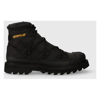 Caterpillar buty OMAHA ALT LACE x Nigel Cabourn kolor czarny na płaskim obcasie lekko ocieplone 