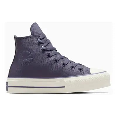 Converse trampki skórzane Chuck Taylor All Star Lift damskie kolor fioletowy A11159C