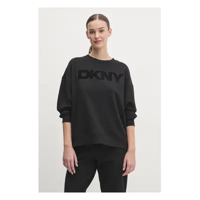 Dkny bluza damska kolor czarny z aplikacją DP5T1140