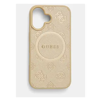 Guess etui na telefon iPhone 16 6.1 kolor złoty GUHMP16SPSAPSMED