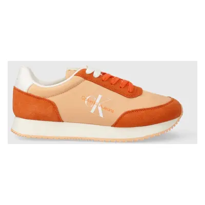 Calvin Klein Jeans sneakersy RETRO RUNNER LOW LACE NY ML kolor pomarańczowy YW0YW01326