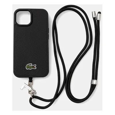 Lacoste etui na telefon iPhone 15 kolor czarny LCHMBCP15SPVCK