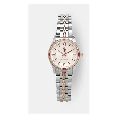 U.S. Polo Assn. zegarek GISELLE damski kolor srebrny USP8325RG