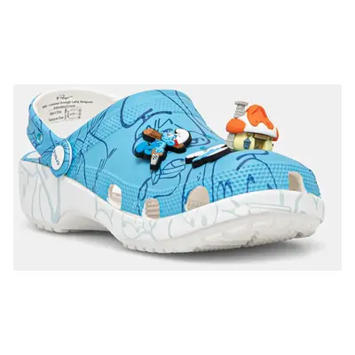 Crocs klapki Classic Smurfs Clog kolor niebieski 210820-90H