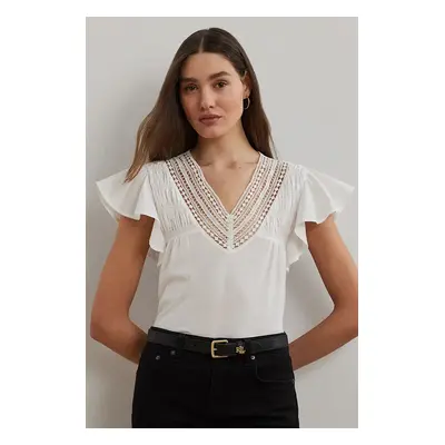 Lauren Ralph Lauren bluzka damska kolor biały gładka 200963917