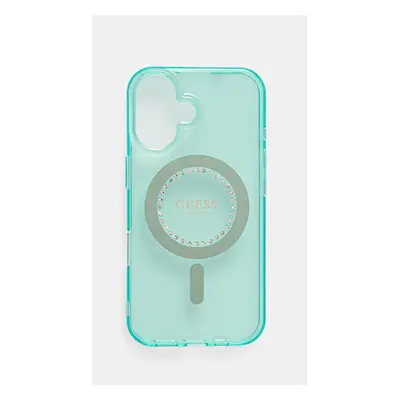 Guess etui na telefon iPhone 16 6.1 kolor turkusowy GUHMP16SPFTDTEN