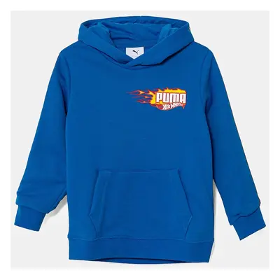 Puma bluza dziecięca X HOT WHEELS Hoodie TR kolor niebieski z kapturem z nadrukiem 630071
