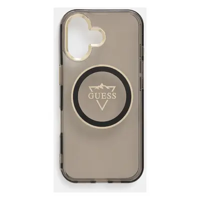 Guess etui na telefon iPhone 16 kolor czarny GUHMP16SHFGTMSLSK
