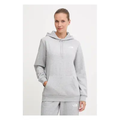 The North Face bluza Simple Dome damska kolor szary z kapturem melanżowa NF0A89EYDYX1