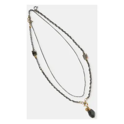 Answear.LAB naszyjnik z labradorytem, ręcznie wykonany ze srebra pokrytego złotem