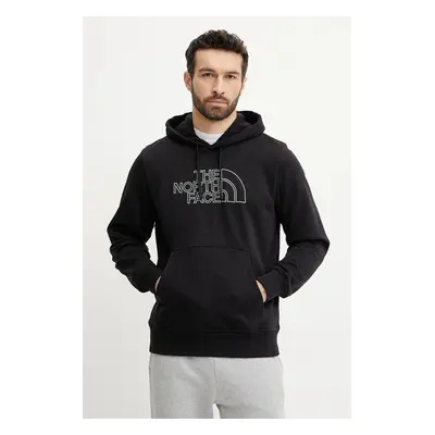The North Face bluza Drew Peak Light męska kolor czarny z kapturem z aplikacją NF0A8C1BASW1
