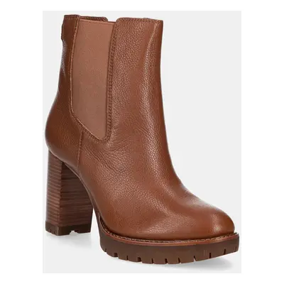 Lauren Ralph Lauren botki skórzane Layne damskie kolor brązowy na słupku 802974391002