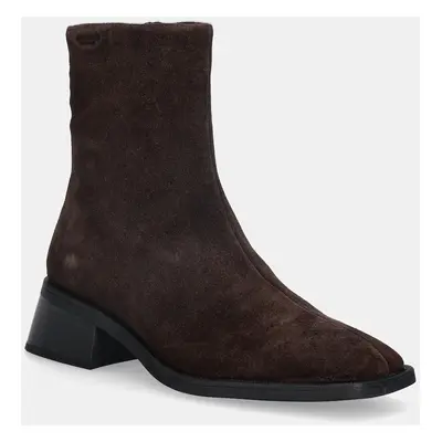 Vagabond Shoemakers botki zamszowe BLANCA damskie kolor brązowy na słupku 5217-240-31