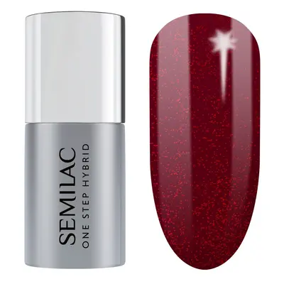 Semilac One Step Hybrid Lakiery do paznokci 7 ml S590 Glitter Red