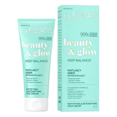 Eveline Cosmetics Beauty & Glow Matujący krem detoksukujący Kremy do twarzy 75 ml