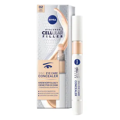 NIVEA NIVEA MEN Hyaluron Cellular Filler 3W1 Krem korygujący cienie pod oczami kolor naturalny, 