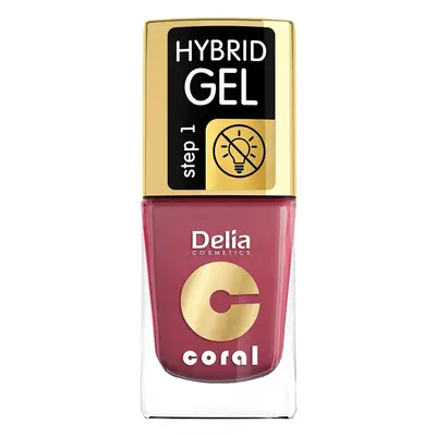 Delia Cosmetics CORAL - HYBRID GEL Lakier d/paz 01 CZERWONY Lakiery do paznokci 11 ml 18 Marsala