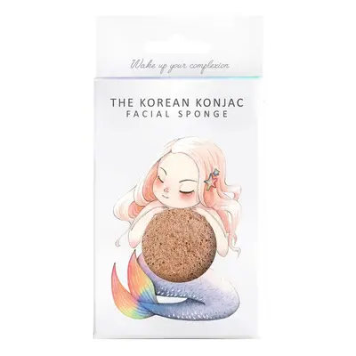 Konjac Sponge Syrena z różową glinką Przybory do oczyszczania twarzy 1 ct