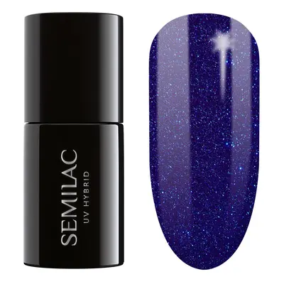 Semilac 087 Lakier hybrydowy UV Hybrid Semilac Glitter Indigo Lakiery hybrydowe 7 ml