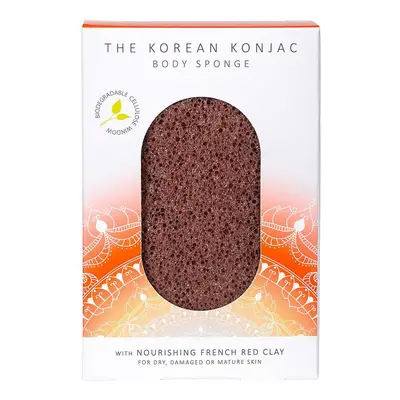 Konjac Sponge Gąbka Konjac do ciała z czerwoną glinką Gąbki 1 ct