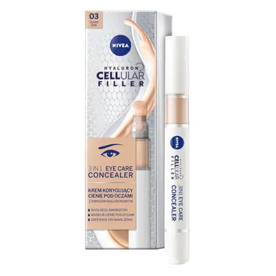 NIVEA NIVEA MEN Hyaluron Cellular Filler 3W1 Krem korygujący cienie pod oczami kolor naturalny, 