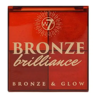 W7 BRONZE BRILLIANCE Palette PALETA DO MAKIJAŻU Medium/Dark Konturowanie twarzy 14 g LIGHT MEDIU