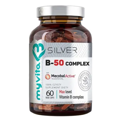 MyVita SILVER Witamina B-50 Complex MAX: B1, B2, B5, B6, B12, Niacyna, Kwas foliowy, Biotyna, Pa