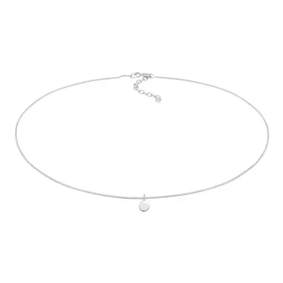 Elli Damski choker koło płytka moneta geo ze srebra próby 925 Sterling Silver Naszyjniki 1 ct