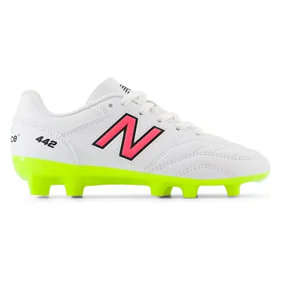 Korki dziecięce New Balance 442 ACADEMY JNR FG V2 JS43FWH2 – białe