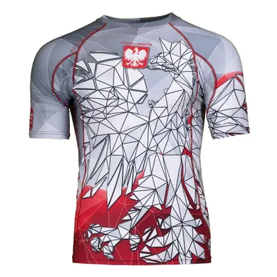 Koszulka Męska na siłownię rashguard MMA EXTREME HOBBY POLSKA grey-red