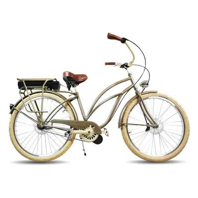 Rower elektryczny e-bike beach cruiser miejski damski Gold Mocca