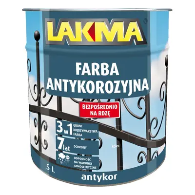 Farba antykorozyjna Antykor Lakma żółty 5l