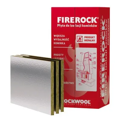 Wełna mineralna Rockwool Firerock 2,5 cm skalna z folią alu 0,038 W/(mK) 0.6 m2