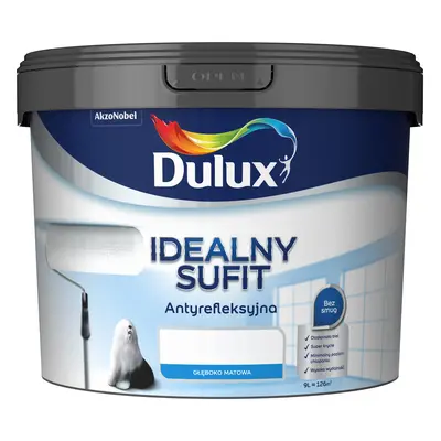 Farba antyrefleksyjna Dulux Idealny Sufit biała 9l