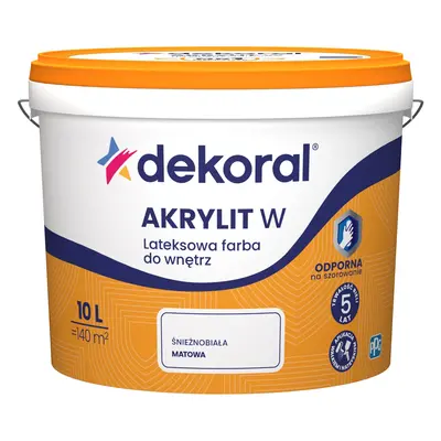 Farba Dekoral Akrylit W biała 10l