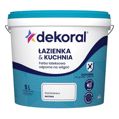 Farba Dekoral Łazienka & Kuchnia biała 5l