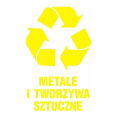 Naklejka na kosz do SEGREGACJI ŚMIECI METAL I TWORZYWA SZTUCZNE